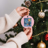 Cat Starry Night Xmas Ceramic Ornament Van Gogh Cat Lover Xmas - Wonder Print Shop