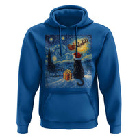 Cat Starry Night Christmas Hoodie Van Gogh Cat Lover Xmas - Wonder Print Shop