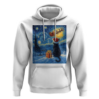 Cat Starry Night Christmas Hoodie Van Gogh Cat Lover Xmas - Wonder Print Shop