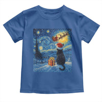 Cat Starry Night Christmas Toddler T Shirt Van Gogh Cat Lover Xmas - Wonder Print Shop
