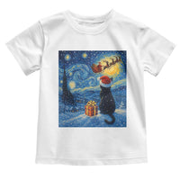 Cat Starry Night Christmas Toddler T Shirt Van Gogh Cat Lover Xmas - Wonder Print Shop