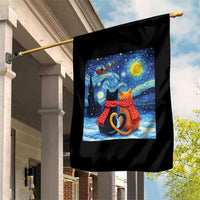Funny Couples Christmas Garden Flag Cats Lover Starry Night - Wonder Print Shop