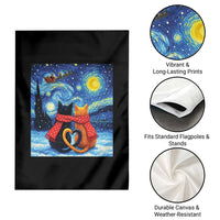 Funny Couples Christmas Garden Flag Cats Lover Starry Night - Wonder Print Shop