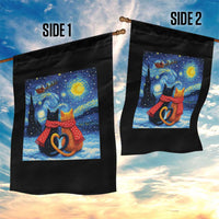 Funny Couples Christmas Garden Flag Cats Lover Starry Night - Wonder Print Shop