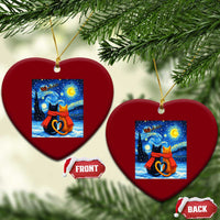 Funny Couples Xmas Ceramic Ornament Cats Lover Starry Night - Wonder Print Shop