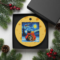 Funny Couples Xmas Ceramic Ornament Cats Lover Starry Night - Wonder Print Shop