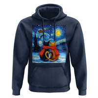 Funny Couples Christmas Hoodie Cats Lover Starry Night - Wonder Print Shop