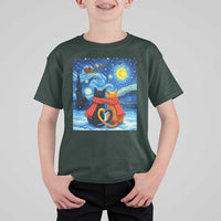 Funny Couples Christmas T Shirt For Kid Cats Lover Starry Night - Wonder Print Shop