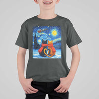 Funny Couples Christmas T Shirt For Kid Cats Lover Starry Night - Wonder Print Shop