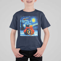Funny Couples Christmas T Shirt For Kid Cats Lover Starry Night - Wonder Print Shop