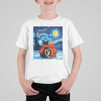 Funny Couples Christmas T Shirt For Kid Cats Lover Starry Night - Wonder Print Shop