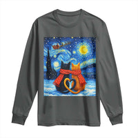 Funny Couples Christmas Long Sleeve Shirt Cats Lover Starry Night - Wonder Print Shop