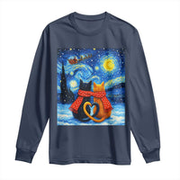 Funny Couples Christmas Long Sleeve Shirt Cats Lover Starry Night - Wonder Print Shop