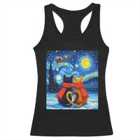 Funny Couples Christmas Racerback Tank Top Cats Lover Starry Night - Wonder Print Shop