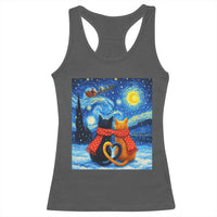 Funny Couples Christmas Racerback Tank Top Cats Lover Starry Night - Wonder Print Shop