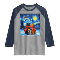Funny Couples Christmas Raglan Shirt Cats Lover Starry Night - Wonder Print Shop
