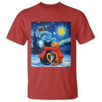 Funny Couples Christmas T Shirt Cats Lover Starry Night - Wonder Print Shop