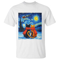 Funny Couples Christmas T Shirt Cats Lover Starry Night - Wonder Print Shop