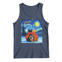 Funny Couples Christmas Tank Top Cats Lover Starry Night - Wonder Print Shop