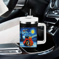 Funny Couples Christmas Tumbler With Handle Cats Lover Starry Night - Wonder Print Shop
