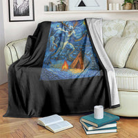 Wedigo Cryptid Christmas Throw Blanket Native American Starry Night Xmas - Wonder Print Shop