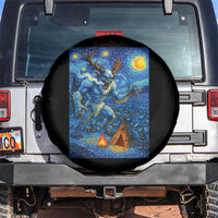 Wedigo Cryptid Christmas Spare Tire Cover Native American Starry Night Xmas - Wonder Print Shop