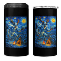 Wedigo Cryptid Christmas 4 in 1 Can Cooler Tumbler Native American Starry Night Xmas - Wonder Print Shop