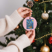 Wedigo Cryptid Xmas Ceramic Ornament Native American Starry Night Xmas - Wonder Print Shop