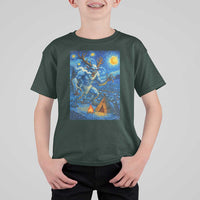 Wedigo Cryptid Christmas T Shirt For Kid Native American Starry Night Xmas - Wonder Print Shop