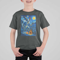 Wedigo Cryptid Christmas T Shirt For Kid Native American Starry Night Xmas - Wonder Print Shop
