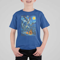 Wedigo Cryptid Christmas T Shirt For Kid Native American Starry Night Xmas - Wonder Print Shop