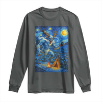 Wedigo Cryptid Christmas Long Sleeve Shirt Native American Starry Night Xmas - Wonder Print Shop