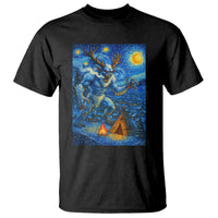 Wedigo Cryptid Christmas T Shirt Native American Starry Night Xmas - Wonder Print Shop