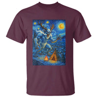Wedigo Cryptid Christmas T Shirt Native American Starry Night Xmas - Wonder Print Shop