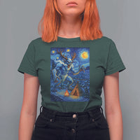 Wedigo Cryptid Christmas T Shirt For Women Native American Starry Night Xmas - Wonder Print Shop