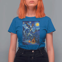 Wedigo Cryptid Christmas T Shirt For Women Native American Starry Night Xmas - Wonder Print Shop