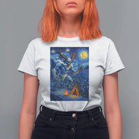 Wedigo Cryptid Christmas T Shirt For Women Native American Starry Night Xmas - Wonder Print Shop