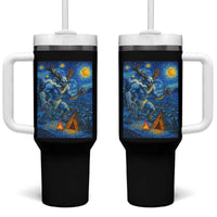 Wedigo Cryptid Christmas Tumbler With Handle Native American Starry Night Xmas - Wonder Print Shop