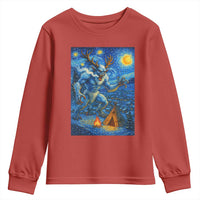 Wedigo Cryptid Christmas Youth Sweatshirt Native American Starry Night Xmas - Wonder Print Shop