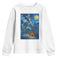 Wedigo Cryptid Christmas Youth Sweatshirt Native American Starry Night Xmas - Wonder Print Shop