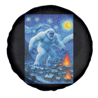 Yeti Cryptid Christmas Spare Tire Cover Winter Monster Starry Night Xmas - Wonder Print Shop