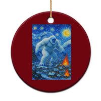 Yeti Cryptid Xmas Ceramic Ornament Winter Monster Starry Night Xmas - Wonder Print Shop