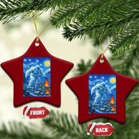 Yeti Cryptid Xmas Ceramic Ornament Winter Monster Starry Night Xmas - Wonder Print Shop
