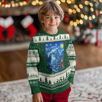 Yeti Cryptid Xmas Ugly Christmas Sweater Winter Monster Starry Night Xmas - Wonder Print Shop