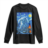 Yeti Cryptid Christmas Long Sleeve Shirt Winter Monster Starry Night Xmas - Wonder Print Shop