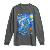 Yeti Cryptid Christmas Long Sleeve Shirt Winter Monster Starry Night Xmas - Wonder Print Shop