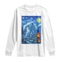 Yeti Cryptid Christmas Long Sleeve Shirt Winter Monster Starry Night Xmas - Wonder Print Shop