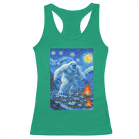 Yeti Cryptid Christmas Racerback Tank Top Winter Monster Starry Night Xmas - Wonder Print Shop