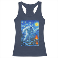 Yeti Cryptid Christmas Racerback Tank Top Winter Monster Starry Night Xmas - Wonder Print Shop
