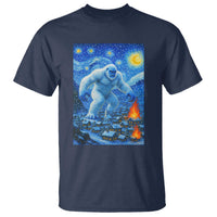 Yeti Cryptid Christmas T Shirt Winter Monster Starry Night Xmas - Wonder Print Shop